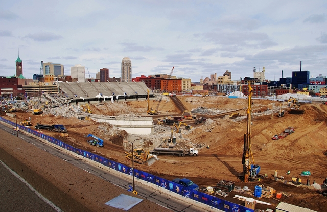 Hubert H. Humphrey Metrodome: View from South 10th Avenue and South 6th Street (1010 Parking Ramp)